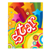 Funky Star Postcard