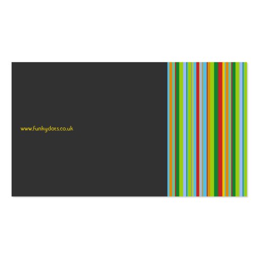 Funky Stripes Dark Grey Business Card Template (back side)