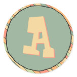 Funky Stripes Monogram Sticker