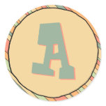 Funky Stripes Monogram Sticker