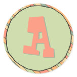 Funky Stripes Monogram Sticker