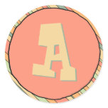 Funky Stripes Monogram Sticker