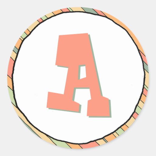 Funky Stripes Monogram Sticker