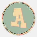 Funky Stripes Monogram Sticker