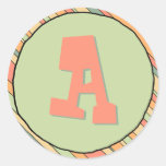 Funky Stripes Monogram Sticker