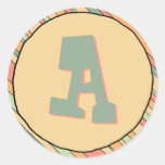 Funky Stripes Monogram Sticker