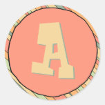 Funky Stripes Monogram Sticker