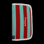 funky stripes red and aqua personalized planners