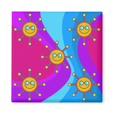 Funky Sun Fridge Magnets by prawny