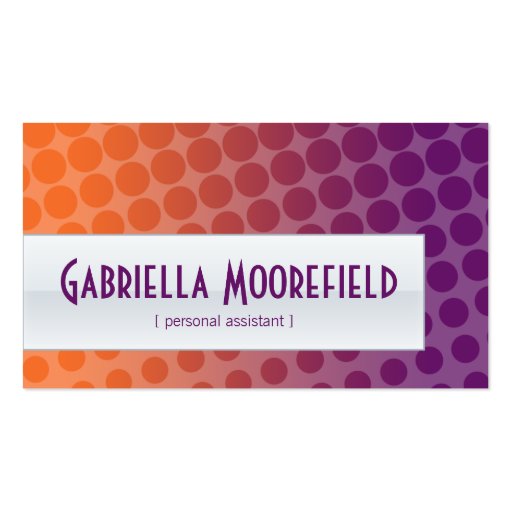 Funky Sunset Personal Assistant Business Cards