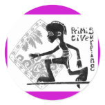 Funky Surfer Round Sticker