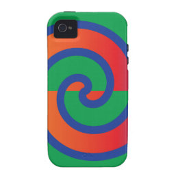 Funky Swirls Pattern Color Splash iPhone 4/4S Covers