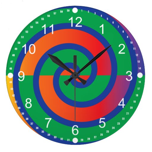 Funky Swirls Pattern Color Splash Clock