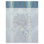 funky taupe and blue ancient damask letterhead template