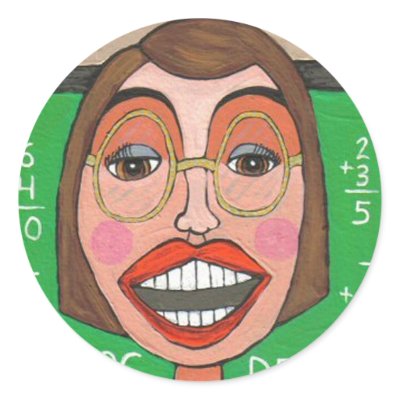 Funky Teacher - sticker by folkartblonde
