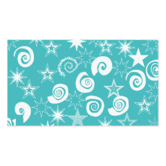 Funky Teal Blue Stars Swirls Fun Pattern Gifts Business Cards