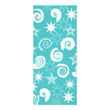 Funky Teal Blue Stars Swirls Fun Pattern Gifts Invite