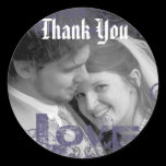 Funky Thank You Wedding Stickers with your photo