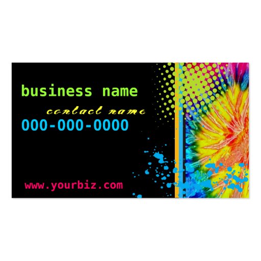 Funky Tie Dye Business Card (front side)
