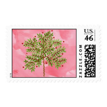 Funky Topiary Tree of Life Whinsical Fruit Stamp