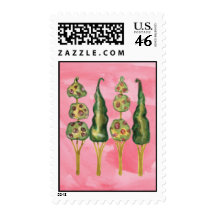Funky Topiary Trees Whinsical Muse Stamp