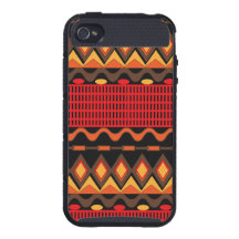 Funky Tribal Style Orange Patterned iPhone 4/4S Covers