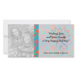 funky tropical colors damask.ai personalized photo card