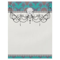 funky turquoise and magenta  damask.ai personalized flyer