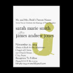Funky UpBeat Modern Monogram Wedding Invitation