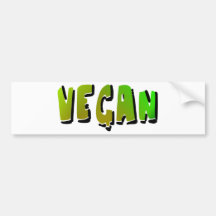 Funky Vegan With Shading Bumper Sticker