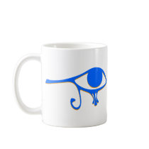 Funky Wadjet Blue Gold mugs by ShovelTest Funky Wadjet Blue Gold mugs