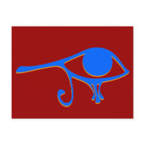 Funky Wadjet Blue Gold postcards by ShovelTest Funky Wadjet Blue Gold postcards