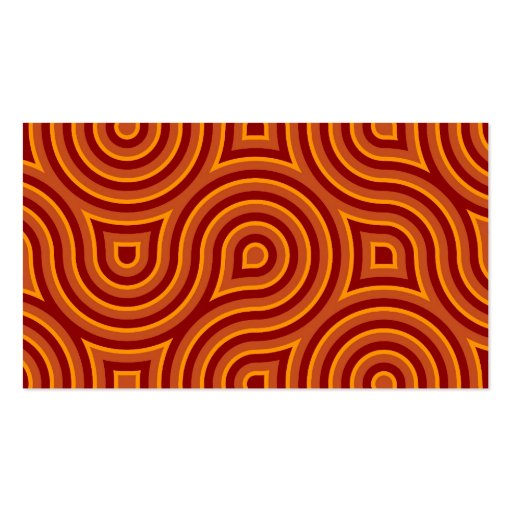 Funky Wild Circle Seamless Pattern Orange Business Card Templates (front side)