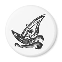 Funky Windsurfer Fridge Magnets