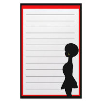 Funky Woman Silhouette Modern Stationery by SialiciousStationary Funky Woman Silhouette Modern Stationery