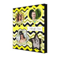 Funky Yellow, Black, White Photo Wall Hanging wrappedcanvas