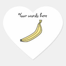 Funky Yellow country banana Heart Sticker