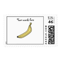 Funky Yellow country banana Postage Stamp