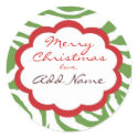 Funky Zebra Personalized Christmas Label stickers by jgh96sbc Funky Zebra Personalized Christmas Label stickers
