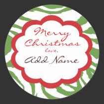 Funky Zebra Personalized Christmas Label stickers by jgh96sbc Funky Zebra Personalized Christmas Label stickers