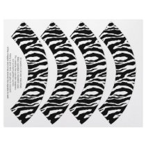 Funky Zebra Print Cupcake Wrappers Personalized Letterhead