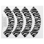 Funky Zebra Print Cupcake Wrappers Personalized Letterhead