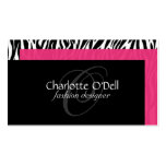 funky; zebra print monogram business cards