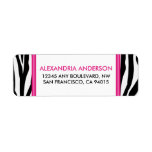 Funky Zebra Print Return Address Label (pink)