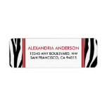 Funky Zebra Print Return Address Label (red)