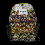 funky zebra stripes hot pink personalized messenger bags