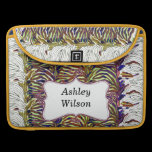 funky zebra stripes  personalized macbook sleeves