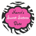 Funky Zebra "Sweet Sixteen" Stickers