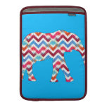 Funky Zigzag Chevron Elephant on Teal Blue MacBook Air Sleeve