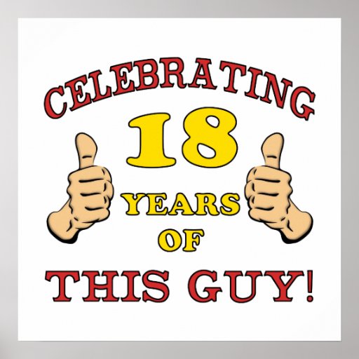 Funny 18th Birthday For Boys Posters